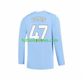 Camiseta Manchester City Phil Foden 47 Primera Equipación 2023/2024 Manga Larga